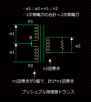 プッシュプル用出力トランスの動作 KAKUSAN真空管アンプ